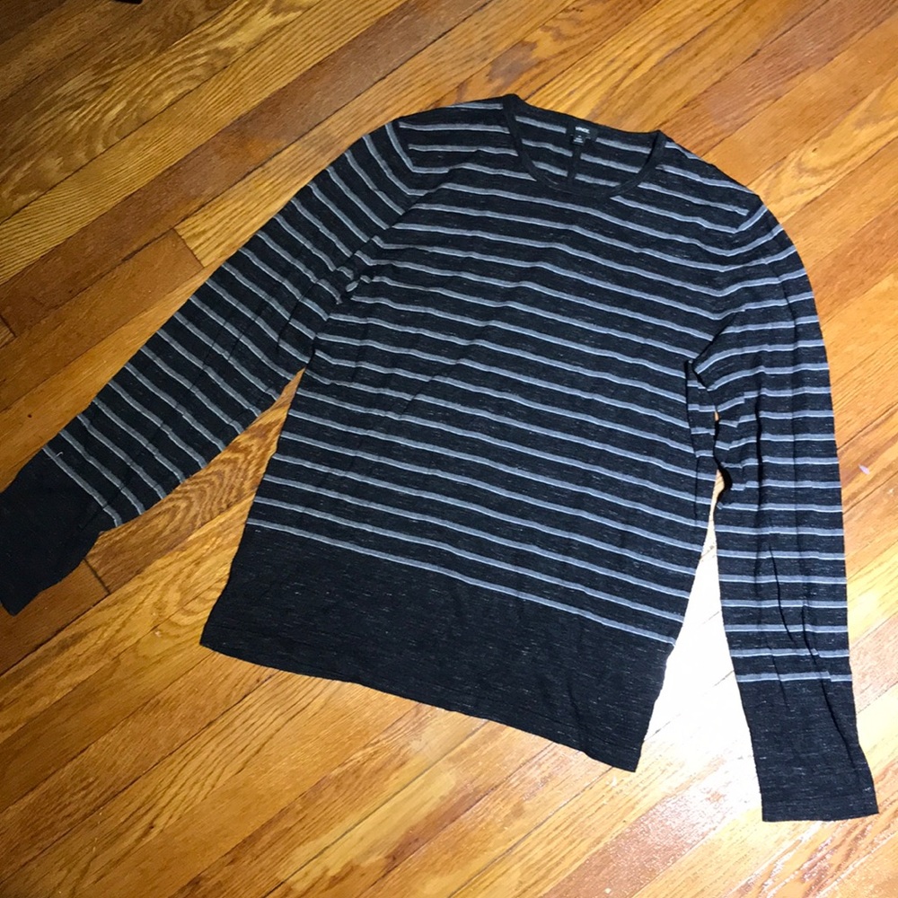 Vince. Men gray strap sweater
